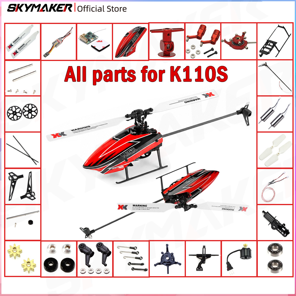 Rc Helicopter Coaxial - WLtoys XKS K110 K110S RCヘリコプター用純正交換部品：プロペラ、キャノピー、ESCボード、サーボ、金属製アクセサリー、アップグレードパーツ